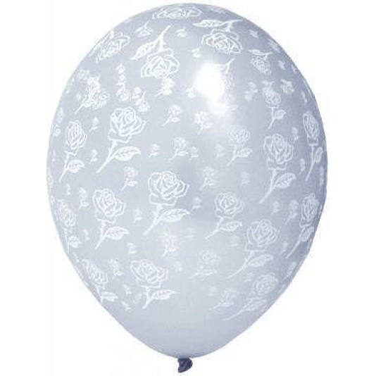 Ballonger - Gjennomsiktige med Roser - 35cm - 10 stk (1033)
