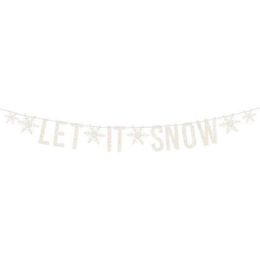 Banner - Let it snow - Hvit (10847)