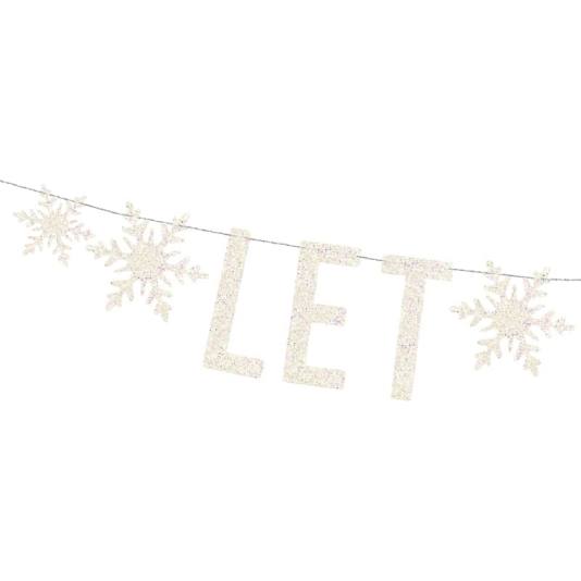 Banner - Let it snow - Hvit (10848)