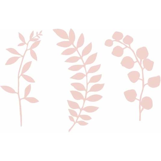 Kvist med blader - Dekor - Lys rosa (10962)