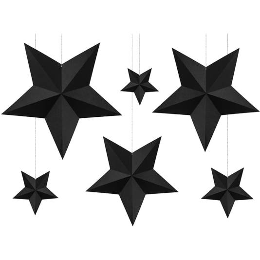 Stjernedekorasjoner - Sort (11022)