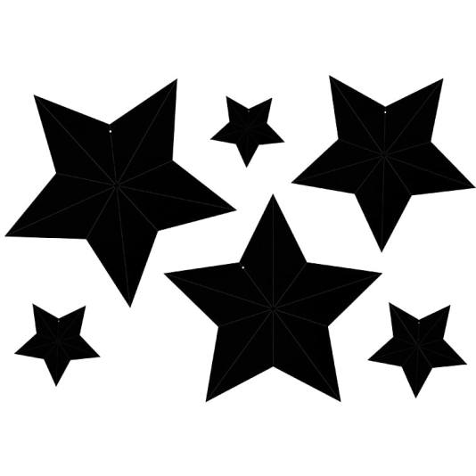 Stjernedekorasjoner - Sort (11025)