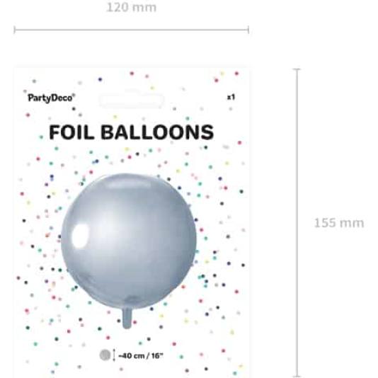 Folieballong - Ball - 40cm - Sølv (11035)