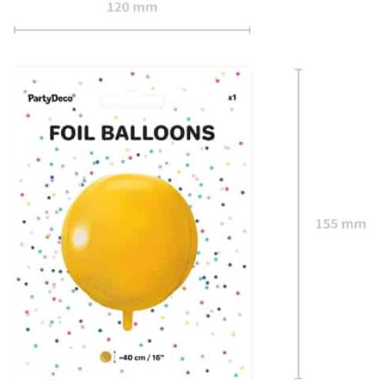 Folieballong - Ball - 40cm - Gull (11039)