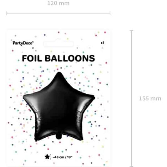Folieballong - Stjerne - Sort (11047)