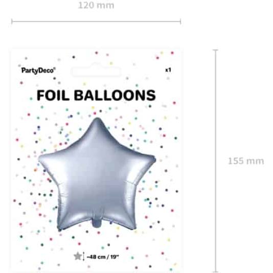 Folieballong - Stjerne - Sølv (11054)