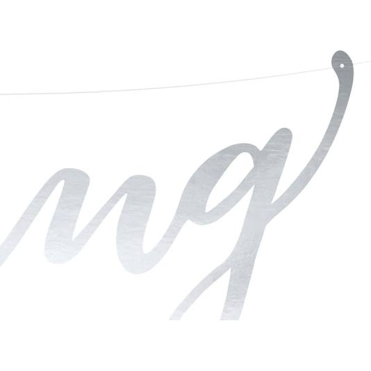 Banner til bryllup - Wedding - Sølv (11172)
