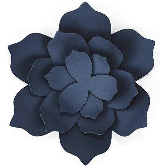 Papirdekorasjon - Blomster - Marineblå (11390)