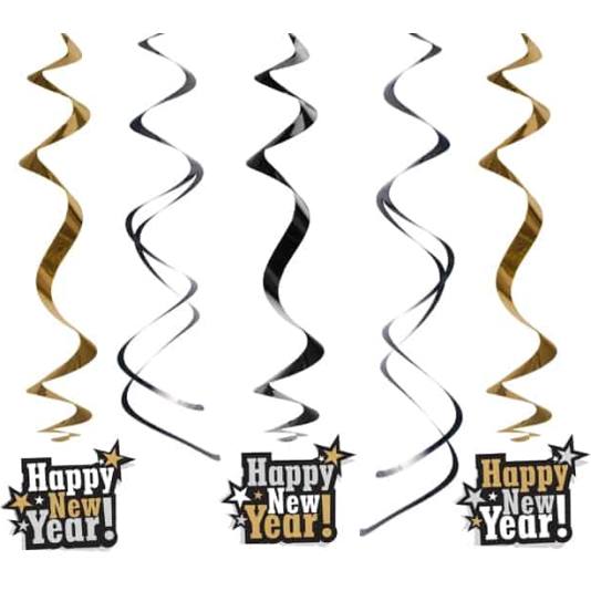 Swirls - Happy New Year - 60cm (11691)