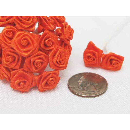 Små rosebuketter - 12 stk roser - Oransje (1202)
