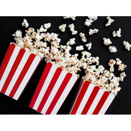 Popcorn bokser - Røde og Hvit - 13cm (12232)