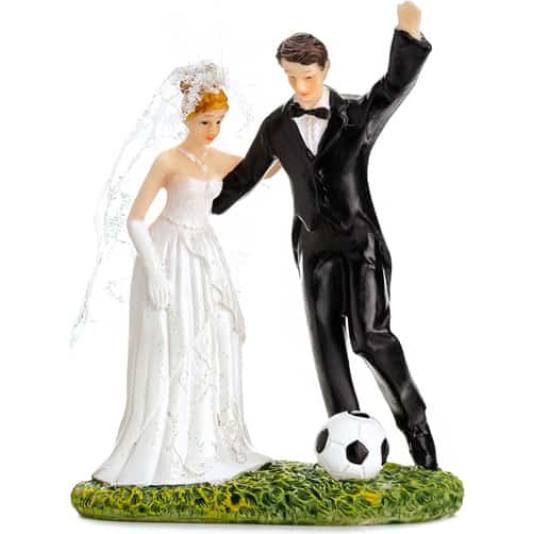 Kaketopp - Nygifte med Fotball - 14cm (12582)