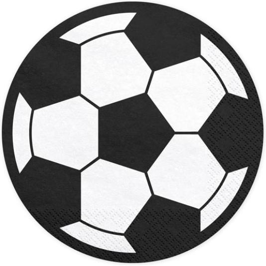Fotballservietter - Runde - 13.5cm - 20 stk (12736)
