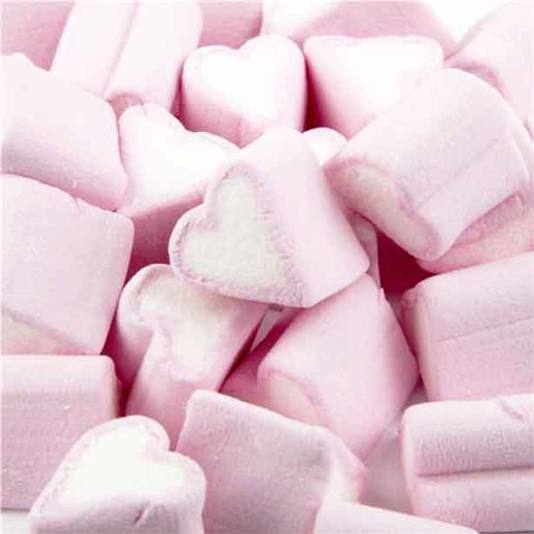 Marshmallowshjerter med Vaniljesmak - Rosa og Hvit - 1 kg (12843)
