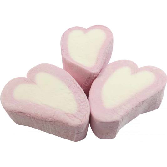 Marshmallowshjerter med Vaniljesmak - Rosa og Hvit - 1 kg (12845)
