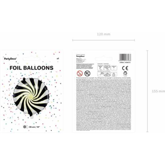 Folieballong - Candy - 35cm - Sort (13065)