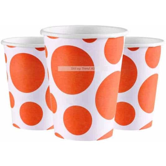 8 stk - Kopper - Dots - Orange (2850)
