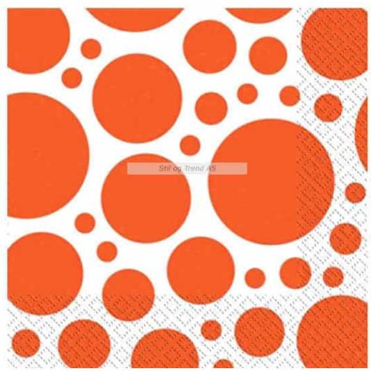 Servietter - Dotsmønster Oransje - 20 stk (2851)