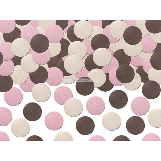 Konfetti - Rosa Hvite og Brune Dots - Sweets (3210)