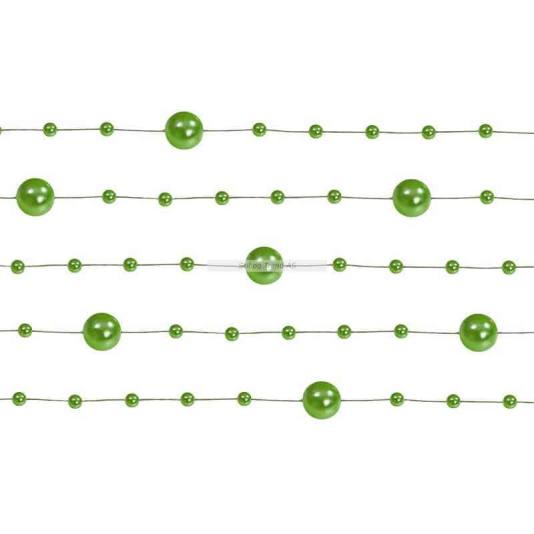 Perlegirlander Bordpynt - Grønn - 5 lengder (3255)
