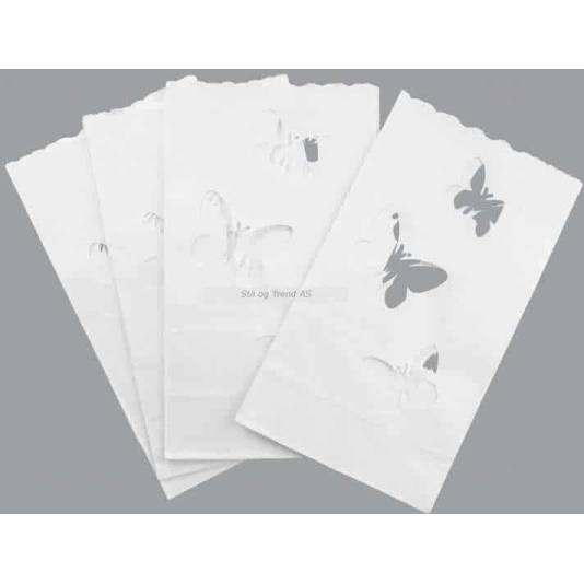 Papirlykter med motiv av sommerfugler - 10 stk (3419)