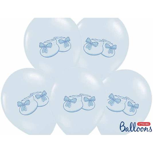 Dåpsballonger - Babysko Blå - 6 stk (3750)