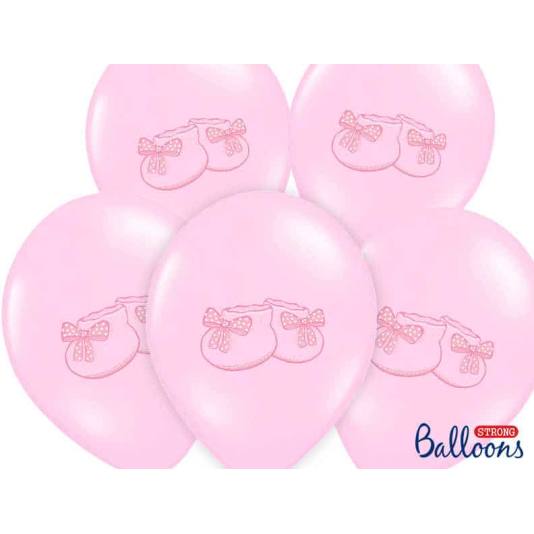 Dåpsballonger - Babysko Rosa - 6 stk (3751)
