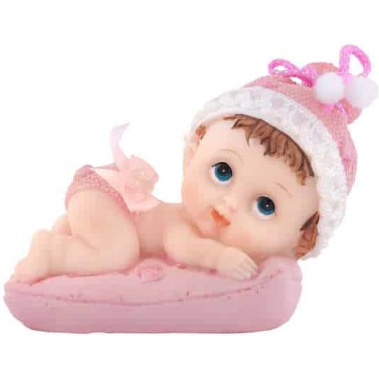 Babyfigur - Jente med rosa lue (3773)