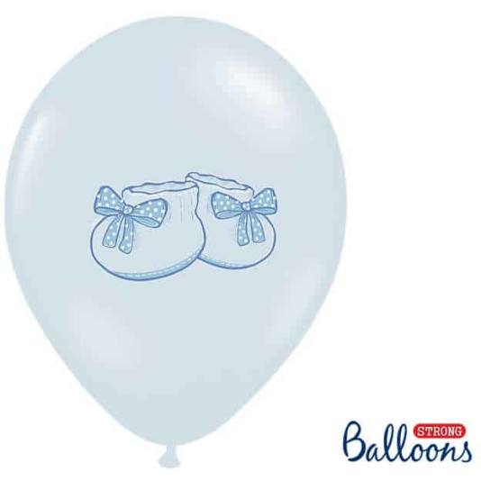 Dåpsballonger - Babysko Blå - 6 stk (3976)