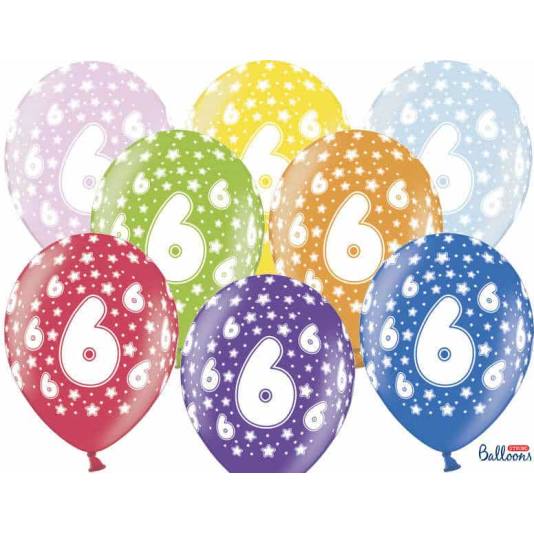 Ballonger - 6 årsdag - Metallic Mix - 30cm - 6pcs (4209)