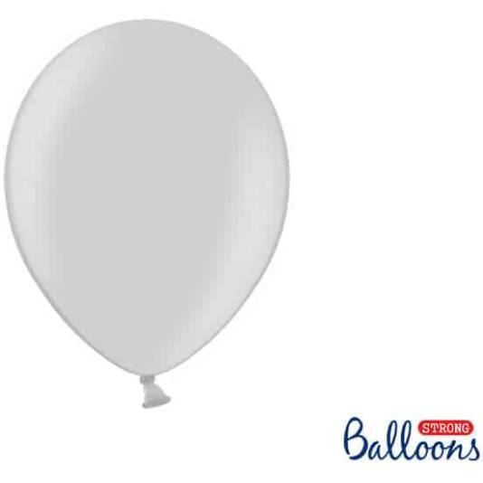 Ballonger - Lys Sølv Metallic - 10 stk (4287)