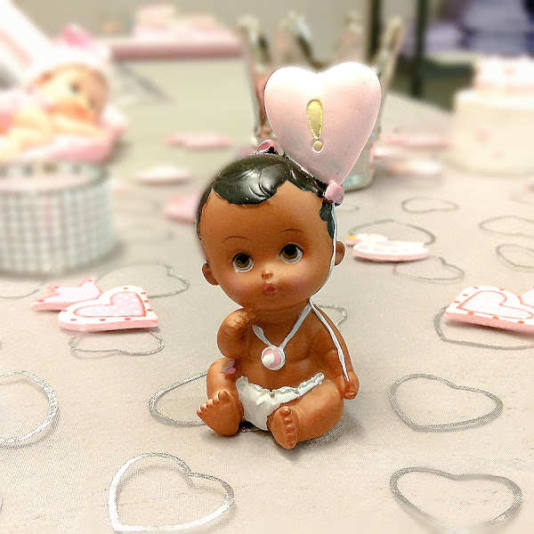 Babyfigur - Dåp - Jentebaby med Hjerteballong (4422)