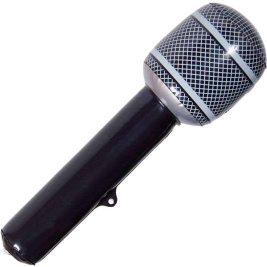 Mikrofon - Oppblåsbar - Sort - 30 cm (4669)