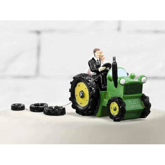 Kaketopp - Brudepar på traktor (4761)
