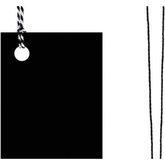 Sorte Flaggtags i Kartong med snor - 6pk (5035)