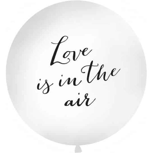 Megaballong - 1 meter - Love Is In The Air - Hvit (5065)
