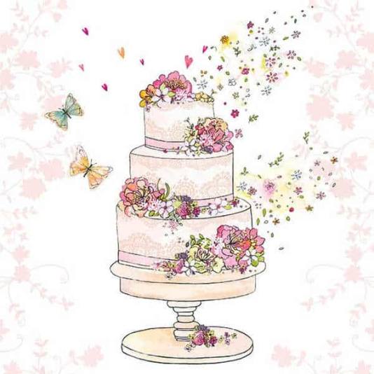 Lunsjservietter- Flowered Wedding Cake - 20 stk (5086)