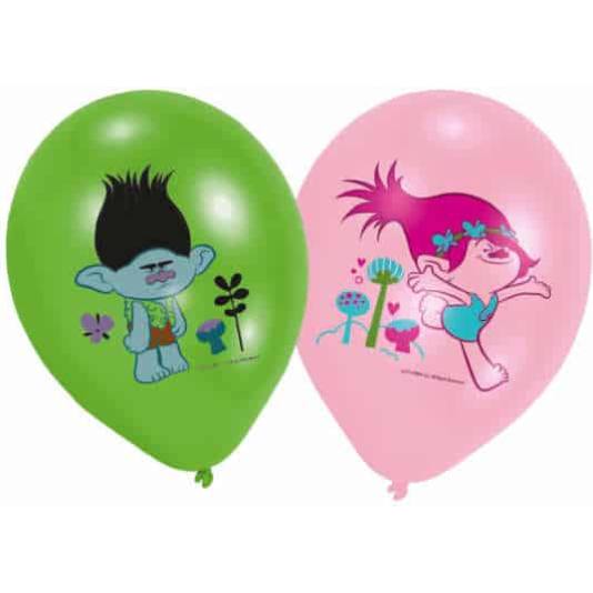 Ballonger til bursdag - Trolls - 28cm - 6 stk (5361)