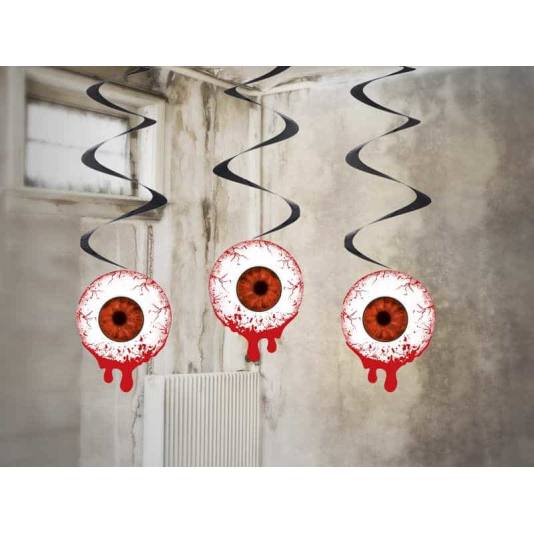 Swirls - Bloody eyes - Halloween - 60cm - 3 stk (5473)