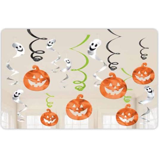 Halloween Dekorasjon - Gresskar og Spøkelser- 12 stk (5503)