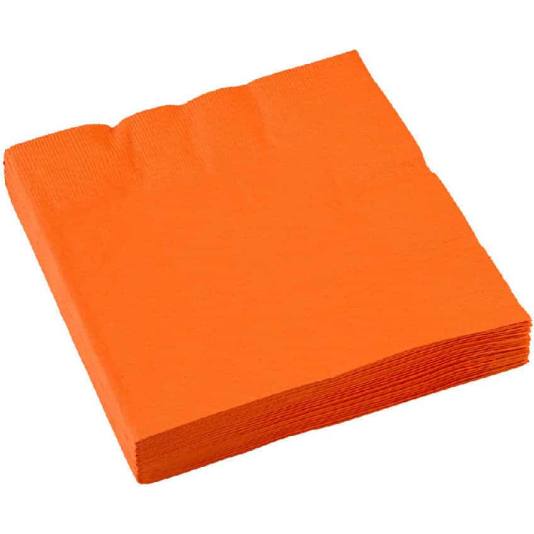 Festserviett - Ensfarget Orange - 20 pk (5530)