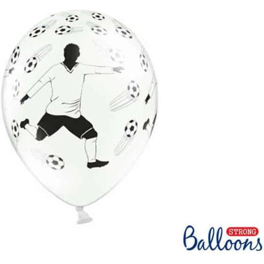 Ballonger - Fotballer - Pastellhvite - 6 stk (5694)