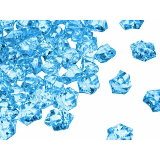 Iskrystaller i akryl - Isblå - 50stk (62)