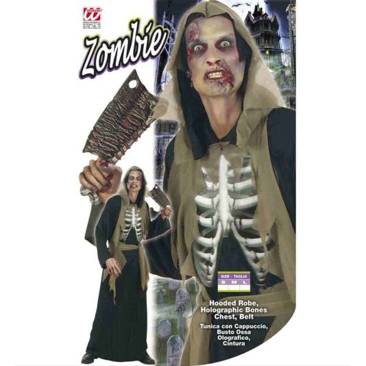 Zombie Skjelettkostyme - Holografisk - Halloween (6252)