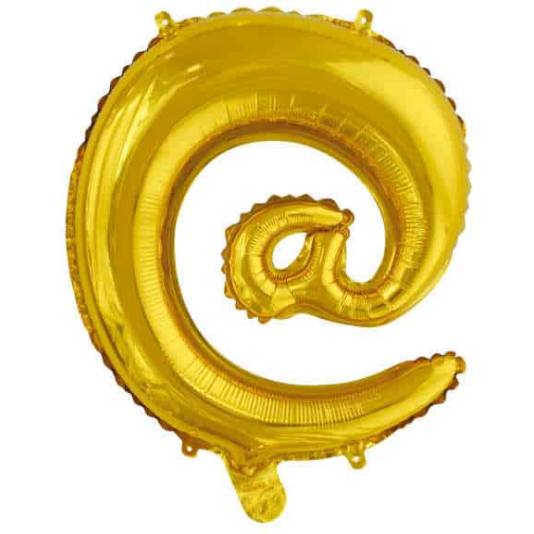Folieballong i Gull - Alfakrøll - 41cm (6650)