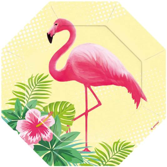 Flamingo Paradise - Tallerken - 18cm - 6 stk (7233)