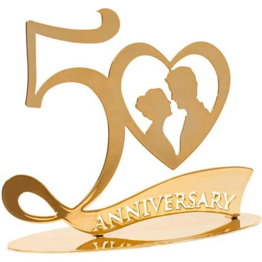 Gullbryllup - Kakedekorasjon - 50 års bryllupsdag (7528)