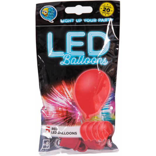 Lysende LED Ballonger - 5 stk - Røde (7615)