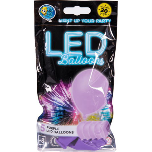 Lysende LED Ballonger - 5 stk - Lilla (7618)