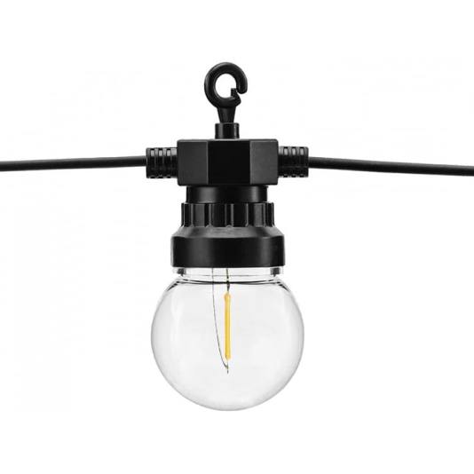 LED Festlys - Lysrekke - 10 Lyspærer - Varmt lys - 8 meter (7626)